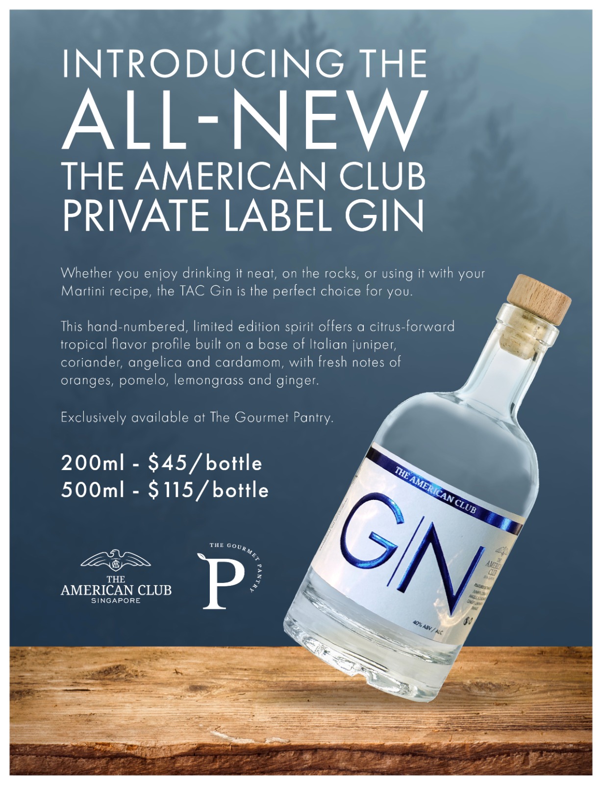 The American Club private label gin
