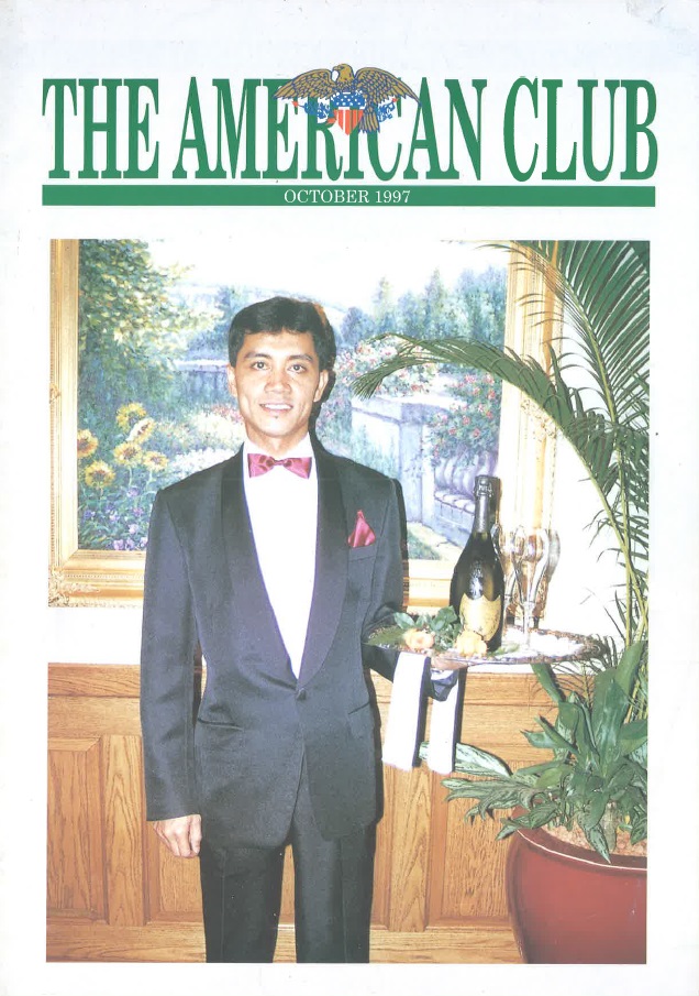 Sa’at on the cover of the October 1997 edition of The American Club’s printed newsletter